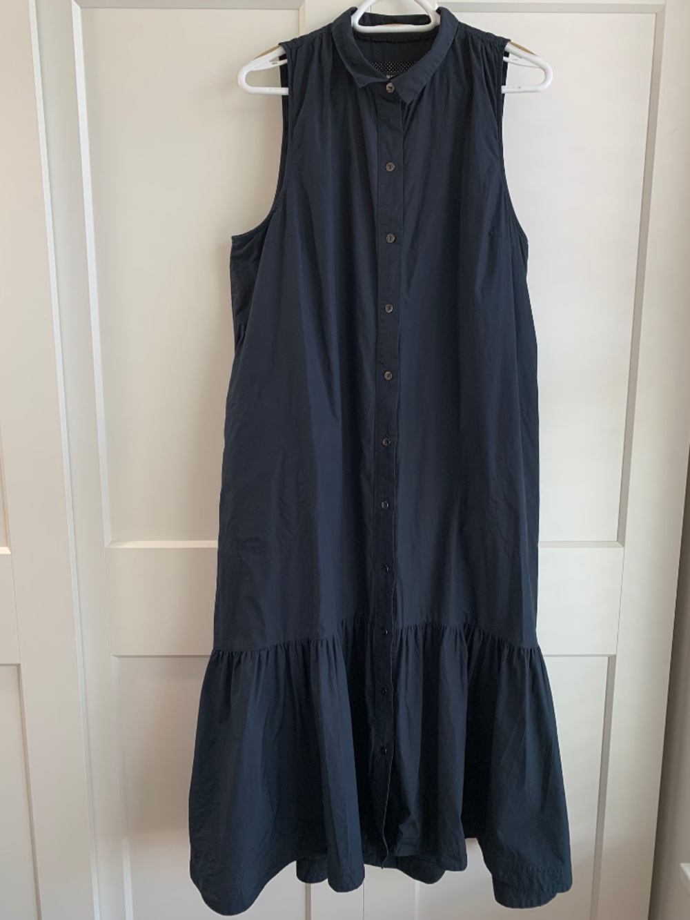 Maeve by Anthropologie Paola Flounced Midi Sleeveless Dress in Black size XL